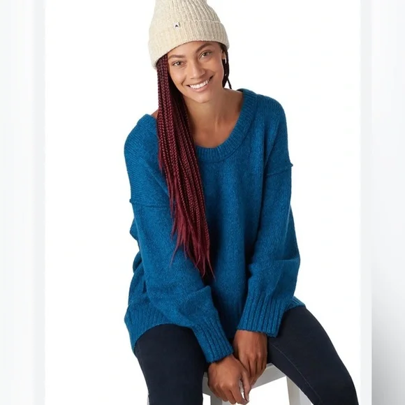 Free People Brookside Sweater Tunic in Blue